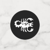 Witte Schorpioen Astrologie Teken op Zwart Confetti (Kleine voorkant)