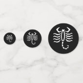 Witte Schorpioen Astrologie Zodiac op zwart Confetti (Achterkanten)