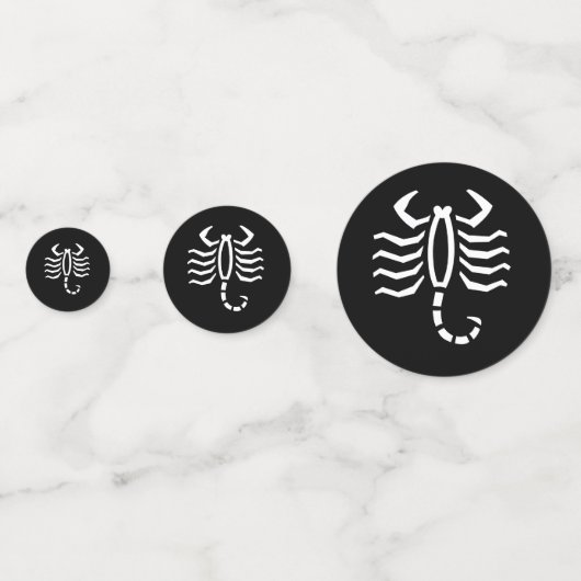 Witte Schorpioen Astrologie Zodiac op zwart Confetti (Achterkanten)