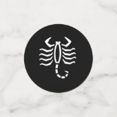 Witte Schorpioen Astrologie Zodiac op zwart Confetti (Kleine voorkant)