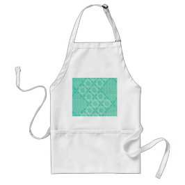 Witte schort met groene quiltontwerppleister
