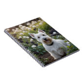 Witte Schotse Terriër met zwarte witte Rozen, Notitieboek (Rechterzijde)