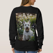 Witte Schotse Terrier Met Zwarte Witte Rozen, Trui (Achterkant)