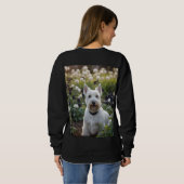 Witte Schotse Terrier Met Zwarte Witte Rozen, Trui (Achterkant volledig)