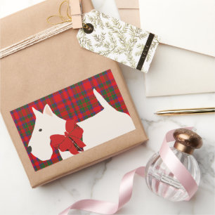 Witte Schotse Terrier Tartan  Rechthoekige Sticker