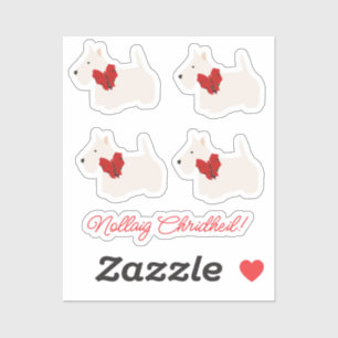 Witte Schotse Terrier Tartan  Sticker