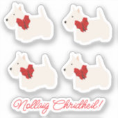 Witte Schotse Terrier Tartan Sticker (Voorkant)