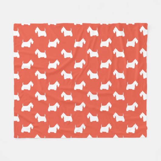 Witte Schotse Terriers | Scottie Dog Silhouettes Fleece Deken (Voorkant (Horizontaal))