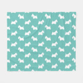 Witte Schotse terriërs | Scottie Dog Silhouettes Fleece Deken (Voorkant (Horizontaal))