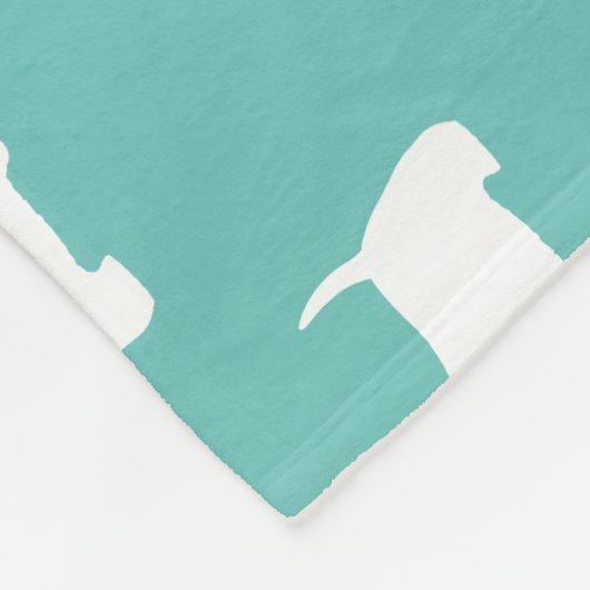 Witte Schotse terriërs | Scottie Dog Silhouettes Fleece Deken (Hoek)