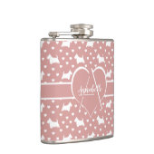 Witte Schotse Terriers (Scottie Dogs) - Roze Heupfles (Rechts)