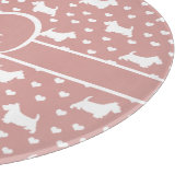 Witte Schotse Terriers (Scottie Dogs) - Roze Snijplank (Hoek)