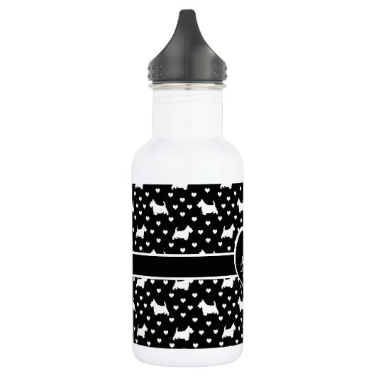 Witte Schotse Terriers (Scottie Dogs) - Zwart Waterfles (Links)