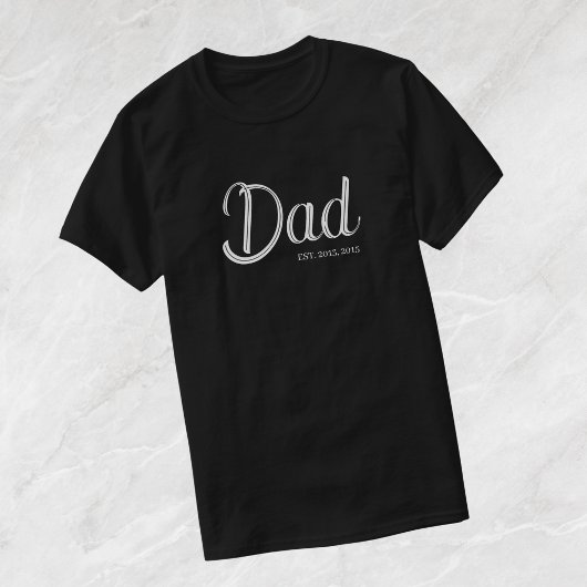 Witte Schrift Established Dad T-Shirt