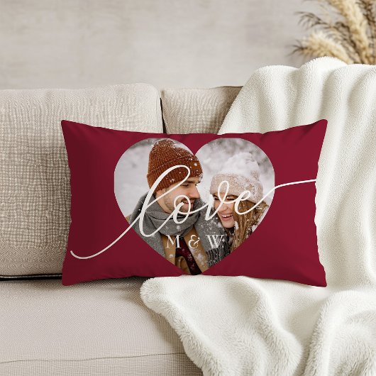 Witte Schrift Hart Foto Rode Lenden Kussen