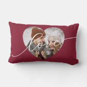 Witte Schrift Hart Foto Rode Lenden Kussen (Achterkant)