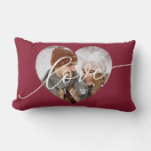 Witte Schrift Hart Foto Rode Lenden Kussen (Voorkant)