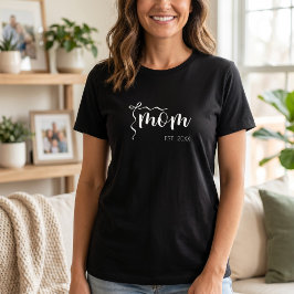 Witte Schrift Opgestelde Moeder Strik Schattig T-shirt