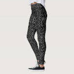 Witte schuifcurven op zwart Abstract patroon Leggings<br><div class="desc">Handgeschilderde schuivende witte rondingen ontmoeten elkaar en divergeren in dit all-over herhalingsontwerp op een zwarte achtergrond. Het stijlvolle schilderij is vrij vloeiend en decoratief. Klik op de onderstaande link "Rocklawn Arts" om het ontwerp van White Scrolling Curves op Black weer te geven. Waterverf schilderen, gescand, digitaal verbeterd. Copyright ©Claire E....</div>