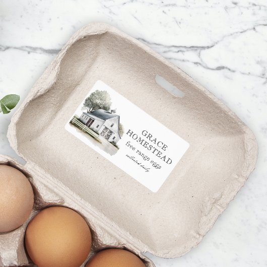Witte Schuur Boerderij Eierdoos Etiket