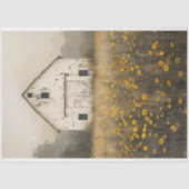 Witte Schuur Gele Wildbloemen Rustieke Decoupage Tissuepapier (Voorkant)