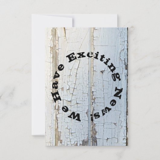 Witte schuur hout roestige save the date (Voorkant)