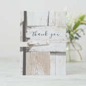 Witte schuur hout rustieke flat dank u kaart (Staand voorkant)