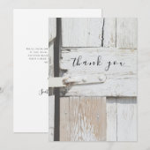 Witte schuur hout rustieke flat dank u kaart (Voorkant / Achterkant)