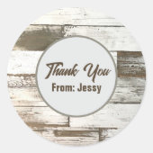 Witte schuur hout rustieke westerne land partij gu ronde sticker (Voorkant)