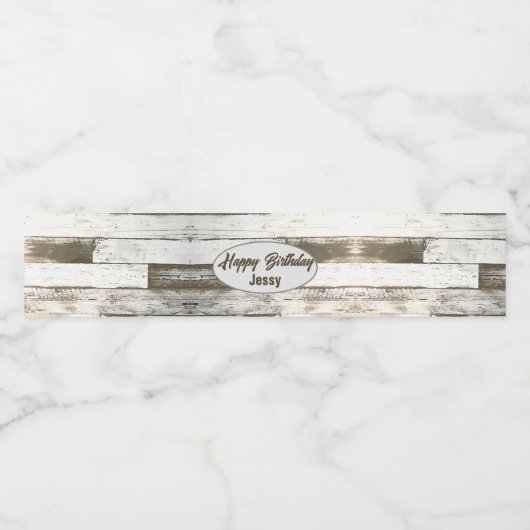 Witte schuur hout rustieke westerne land partij gu waterfles etiket (Enkel label)