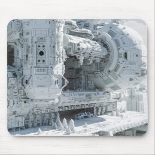Witte Science-Fiction Ruimtestation Muismat