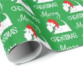 Witte Scottie Dog Cute Festive Hondenliefhebbers Cadeaupapier (Rol Hoek)
