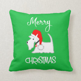Witte Scottie Dog Cute Festive Hondenliefhebbers Kussen