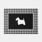 Witte Scottie op Houndstooth Deurmat (Voorkant)