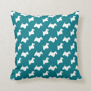 Witte Scotties personaliseren Kussen