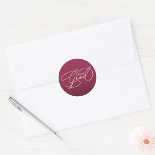 Witte Script Afstudeer Donkerrood Envelope Zegel