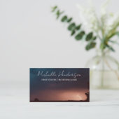 Witte script Elegante storm achtergrond Visitekaartje (Staand voorkant)