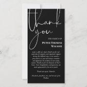 Witte script & foto dankjewellkaart voor een uitva bedankkaart (Voorkant)