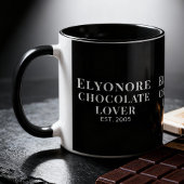 Witte Script Gepersonaliseerde Naam Chocolade Lief Mok