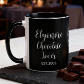 Witte Script Gepersonaliseerde Naam Est voor Choco Mok