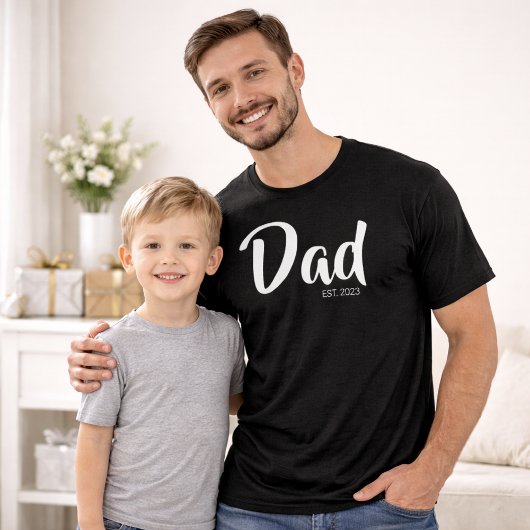 Witte Script Gevestigde Papa T-shirt