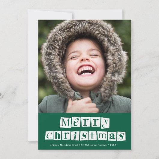 witte script kerstkaart (Voorkant)