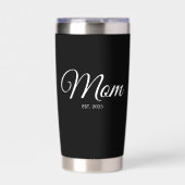 Witte Script Moeder Opgericht Nieuw Moeder Cadeau Geïsoleerde Drinkbeker (Voorkant)