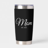 Witte Script Moeder Opgericht Nieuw Moeder Cadeau Geïsoleerde Drinkbeker (Achterkant)