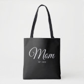 Witte Script Moeder Opgericht Nieuwe Moeder Cadeau Tote Bag (Voorkant)