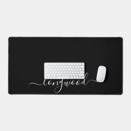Witte Script Monogram Zwart Bureaumat (Keyboard & Muis)