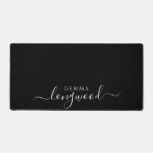 Witte Script Monogram Zwart Bureaumat (Voorkant)