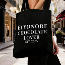 Witte Script Naam Gevestigde Chocolade Liefhebber