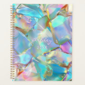 Witte Script Naam op Opal achtergrond, Jaar Planner (Voorkant)