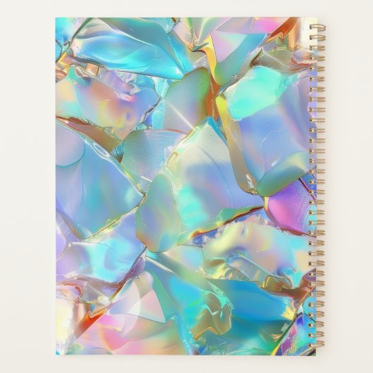 Witte Script Naam op Opal achtergrond, Jaar Planner (Achterkant)
